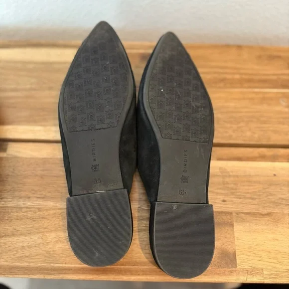 Birdies- The Swan Black Suede Pointy Mules - Size 6.5 - Picture 5 of 6